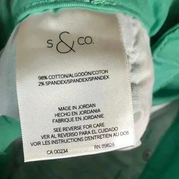 S&Co. Macy’s Skinny low rise mint green jeans 10 - Picture 3 of 5